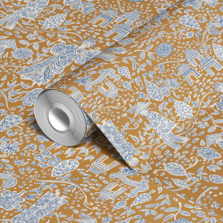  wallpaper roll closeup mockup