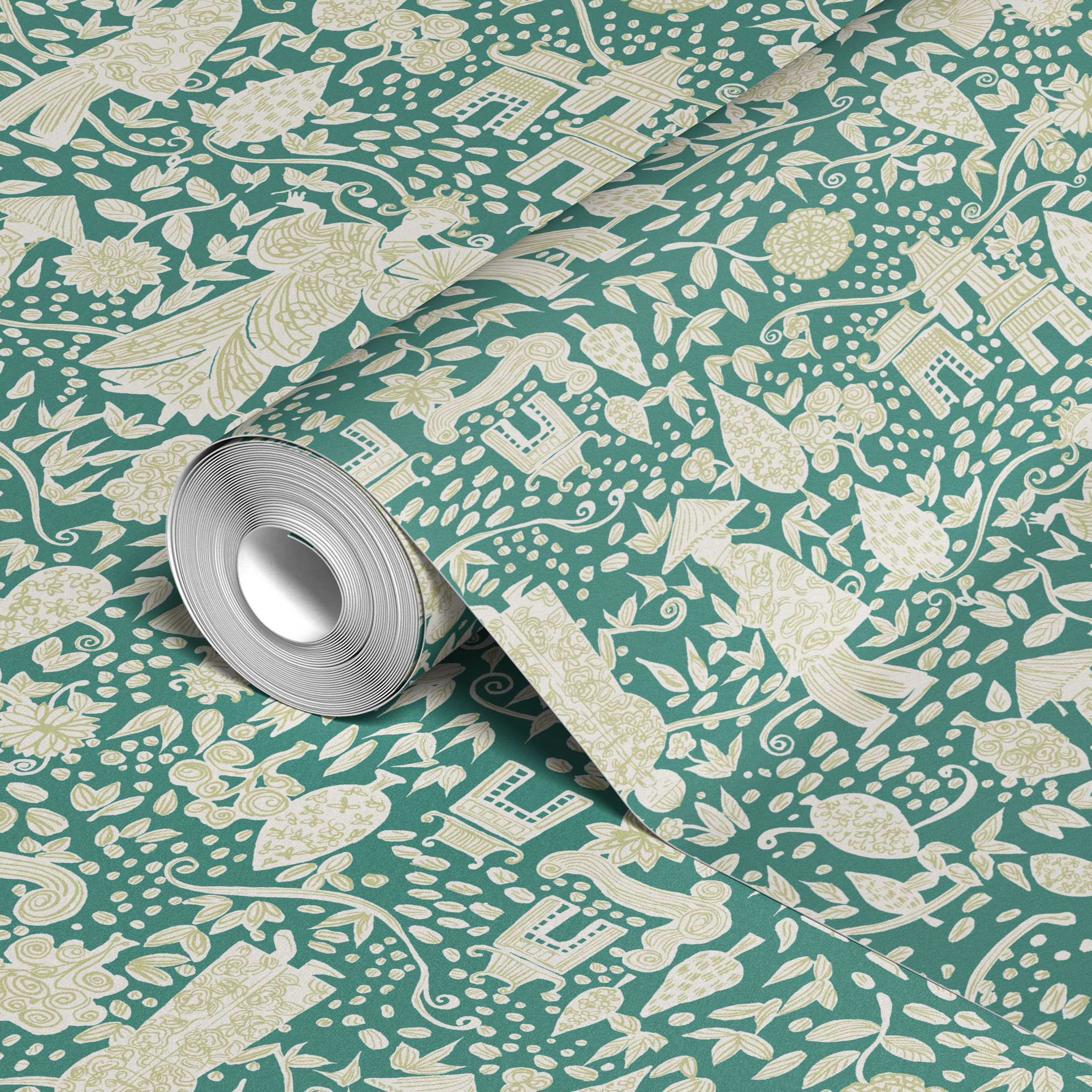  wallpaper roll closeup mockup