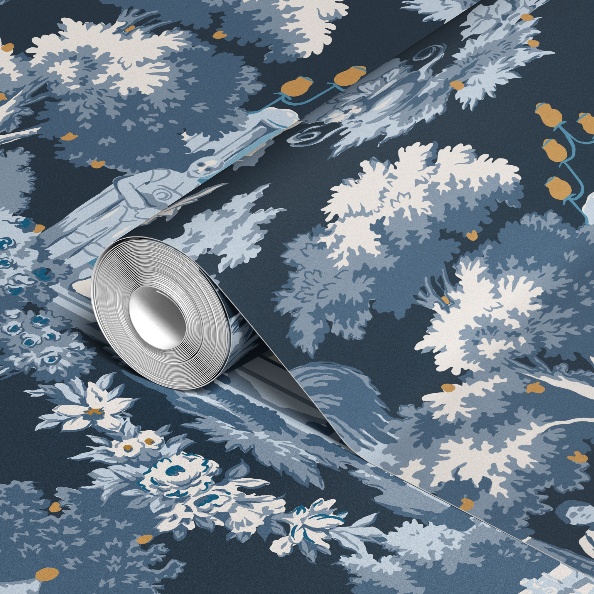  wallpaper roll closeup mockup
