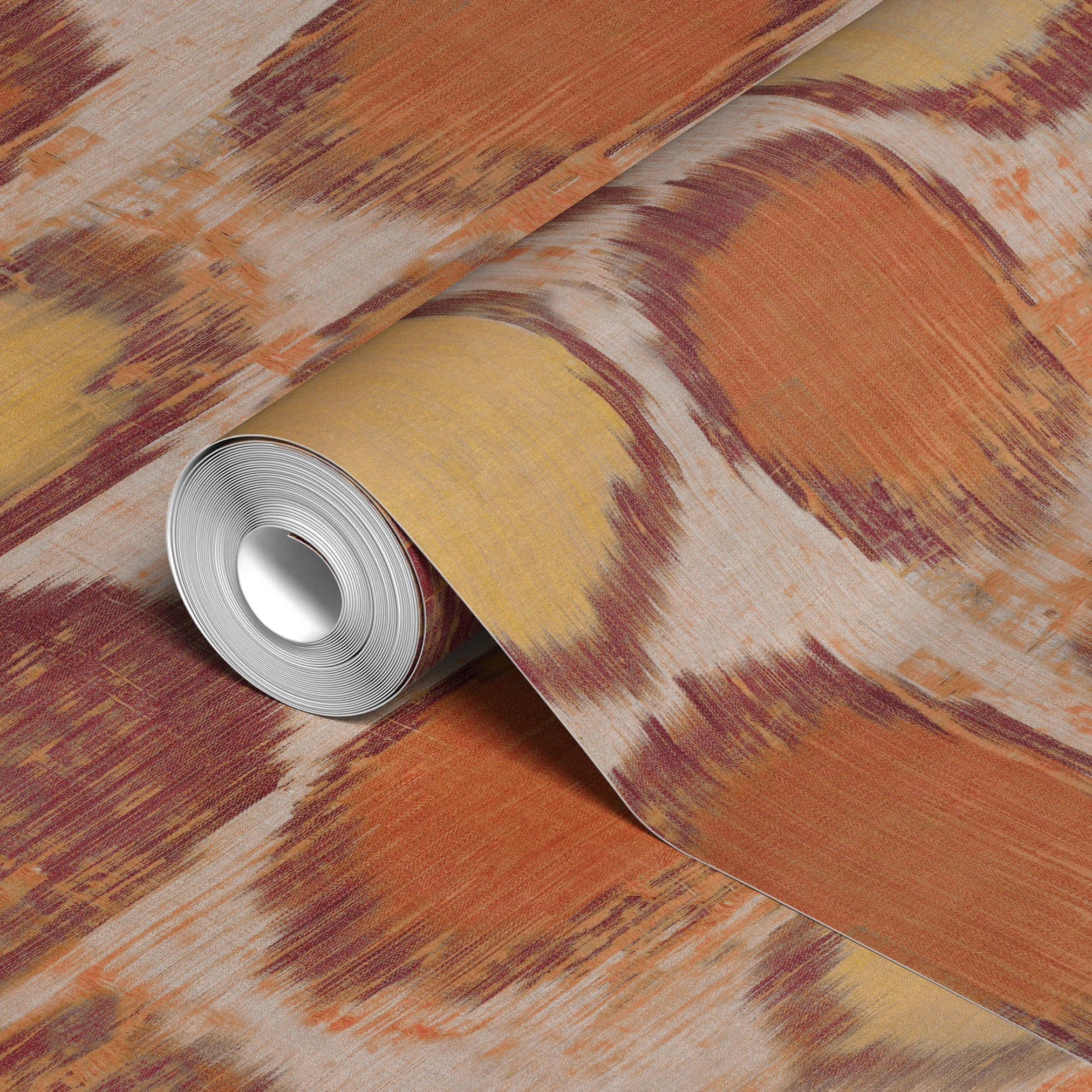 Parisol Ikat - Sun Clay Wallpaper