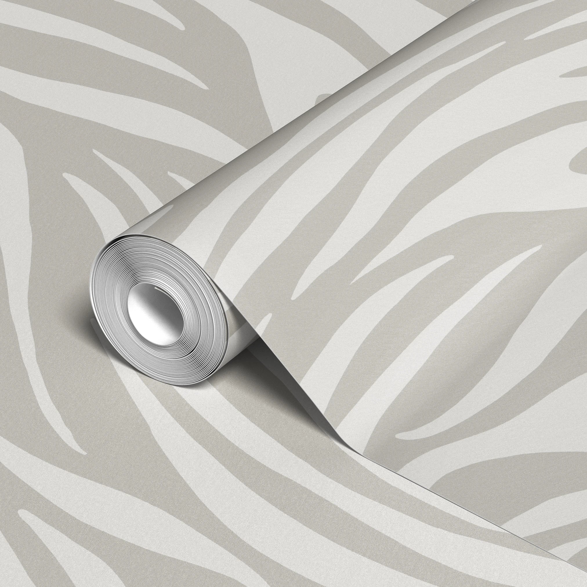 Abstract wavy lines pattern in beige and white tones creating a flowing, organic design