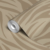 Brown and tan wavy zebra stripe pattern in earth tones