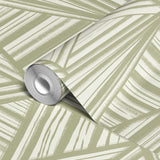 Green and cream geometric pattern with intersecting angular lines forming triangular shapes