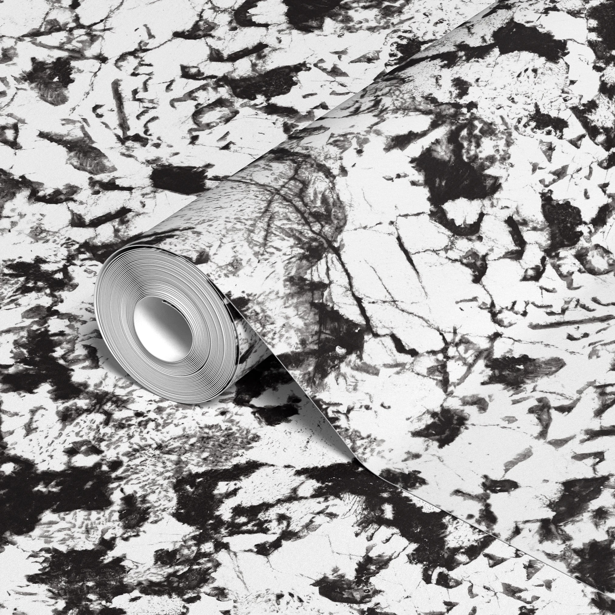 Abstract black and white speckled texture with irregular organic patterns and high contrast