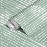 Green and white horizontal wavy stripes pattern with distressed texture
